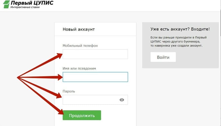 Регистрация в ЦУПИС